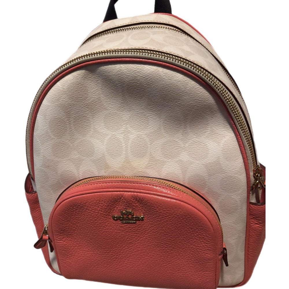 Coach Beige and Coral Backpack